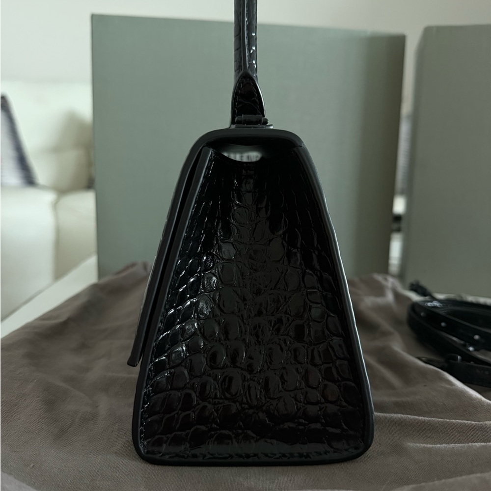 Balenciaga Black Croc-Embossed Handbag - Picture 3 of 8